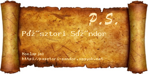 Pásztori Sándor névjegykártya