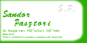 sandor pasztori business card